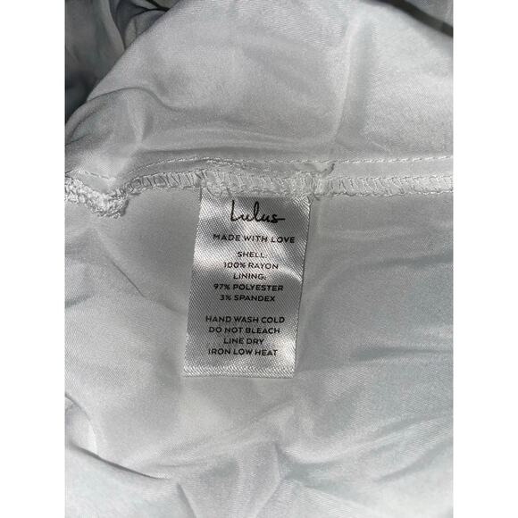 NWT Lulus size XL White Lined Long Sleeve Boho Style Dress Elastic Wrist Back - Picture 11 of 12